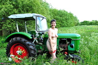 Hot Milf. Red Lingerie On The Tractor Pt2 Free Pic 12