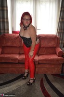 Mollie Foxxx. Tight Red Latex Trousers Free Pic 17
