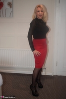 Emerald. Emerald's Red Pencil Skirt Free Pic 3