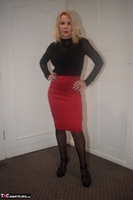 Emerald. Emerald's Red Pencil Skirt Free Pic 5