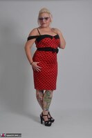 Mollie Foxxx. Red Dress & Lingerie Free Pic 1