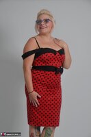 Mollie Foxxx. Red Dress & Lingerie Free Pic 3