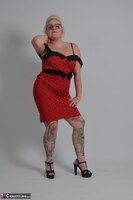 Mollie Foxxx. Red Dress & Lingerie Free Pic 5