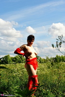 Hot Milf. All In Red Outdoors Free Pic 11