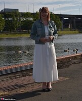 Barby Slut. Denim Jacket White Dress Free Pic 1