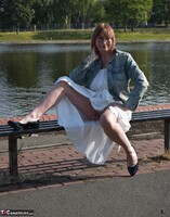 Barby Slut. Denim Jacket White Dress Free Pic 3