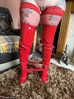 Inked MILF. PVC Zipped Dress, Thigh Boots and Thong 2 Free Pic 9