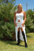 Sweet Susi. White Dress & Black Thigh High Boots Free Pic 1