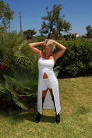 Sweet Susi. White Dress & Black Thigh High Boots Free Pic 3