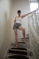 Hot Milf. Hot Pants On The Stairs Free Pic 2