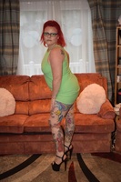 Mollie Foxxx. Green Dress Red Knickers Free Pic 6