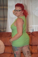 Mollie Foxxx. Green Dress Red Knickers Free Pic 7