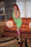 Mollie Foxxx. Green Dress Red Knickers Free Pic 12