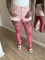 Inked MILF. Hot Pink Shorts and Stockings Free Pic 2