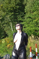 Hot Milf. Catsuit By The Gate Free Pic 18