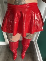 Inked MILF. Red Hot PVC Boots and Baby Oil Free Pic 11