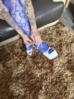 Inked MILF. Blue Bodystocking and Big Soft Tits Free Pic 15