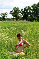 Hot Milf. Red Lingerie Outdoors Free Pic 3