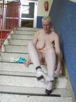 Tiffany Pearl. On The Stairs In White Lingerie Free Pic 9