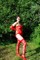 Hot Milf. Red Lingerie Exhibitionist Free Pic 3