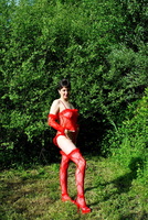 Hot Milf. Red Lingerie Exhibitionist Free Pic 5