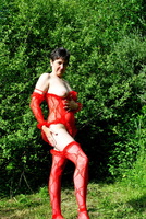 Hot Milf. Red Lingerie Exhibitionist Free Pic 9