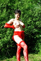 Hot Milf. Red Lingerie Exhibitionist Free Pic 11