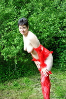 Hot Milf. Red Lingerie Exhibitionist Free Pic 20
