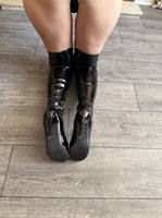 Inked MILF. Black PVC Boots and Basque Free Pic 5