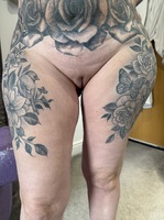 Inked MILF. Hot Denim Shorts and Killer Heels Free Pic 14