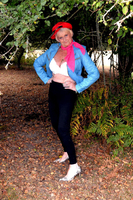 Sparkle. Leather GILF on a motorbike Free Pic 3