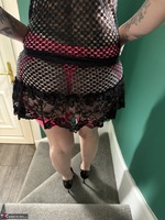 Inked MILF. See thru dress with sexy floral lingerie Free Pic 5