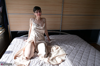 Hot Milf. Dildo Fuck In My Satin Dress Free Pic 1