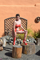 Hot Milf. Red Bodystocking In The Sunshine Pt1 Free Pic 3