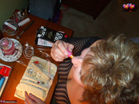 Busty Bliss. Black Mesh Busty Granny & Boy Cock Fun Free Pic 3