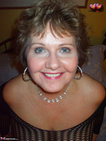 Busty Bliss. Black Mesh Busty Granny & Boy Cock Fun Free Pic 12