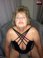 Busty Bliss. Black Lace Up & Mesh Latex Sex Free Pic 1