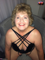 Busty Bliss. Black Lace Up & Mesh Latex Sex Free Pic 2