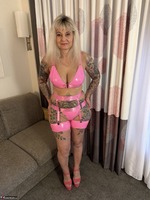 Inked MILF. Hot Pink PVC Free Pic 1