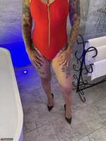 Inked MILF. Creaming my tanned tits Free Pic 1