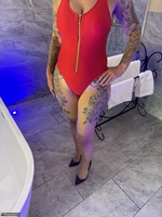 Inked MILF. Creaming my tanned tits Free Pic 3
