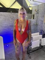 Inked MILF. Creaming my tanned tits Free Pic 6