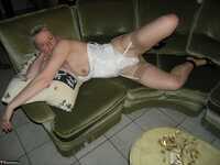 Tiffany Pearl. White Lingerie On The Sofa Free Pic 9