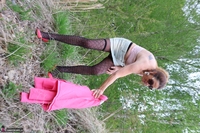 Kyras Nylons. Pink Dress Outdoors Pt1 Free Pic 5