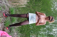 Kyras Nylons. Pink Dress Outdoors Pt1 Free Pic 6