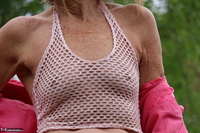 Kyras Nylons. Pink Dress Outdoors Pt3 Free Pic 15