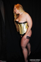 Luscious Models. Curvy Meile Gold Corset & Black Fishnet Stockings Pt2 Free Pic 17