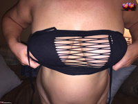 Busty Bliss. Black Tight Lace-Up Body Glove & Great Vibes! Free Pic 11