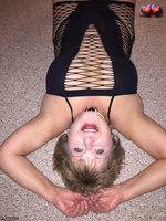 Busty Bliss. Black Tight Lace-Up Body Glove & Great Vibes! Free Pic 12
