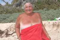 Red Towel featuring Grandma Libby Free Pic 1